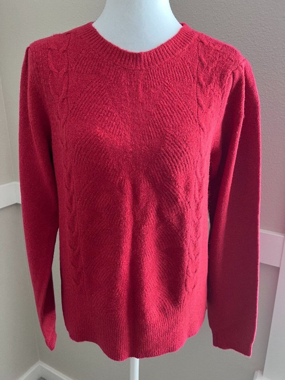Nordstrom Halogen Red Cable Knit Sweater - Size Medium